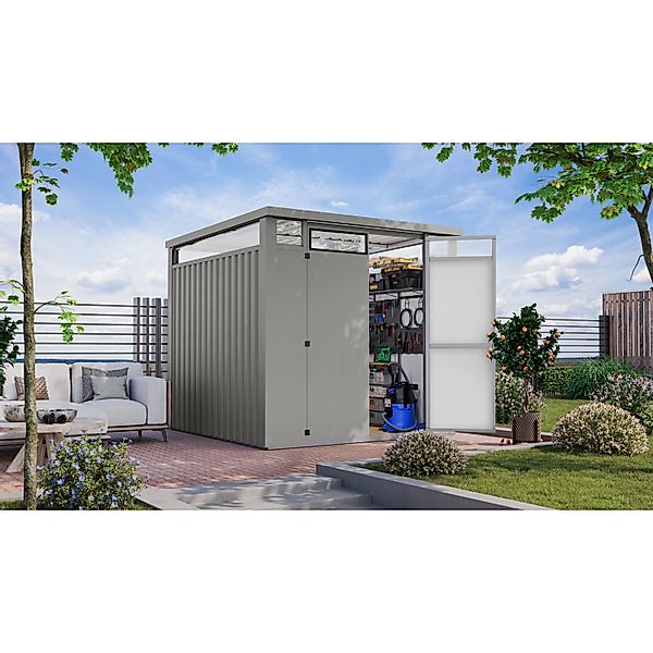 Karibu Gartenhaus Amato 2 Graualuminium 218 x 231 x 229 cm günstig online kaufen