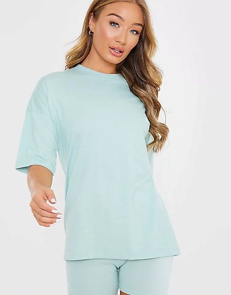 In The Style x Siannise Fudge – Oversize-T-Shirt in Salbei-Blau günstig online kaufen