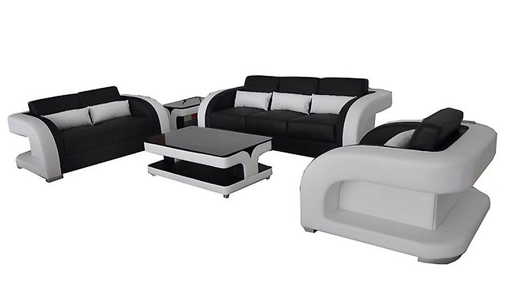 Xlmoebel Sofa Großes Ledersofa-Set im modernen Design mit USB und Tisch, be günstig online kaufen