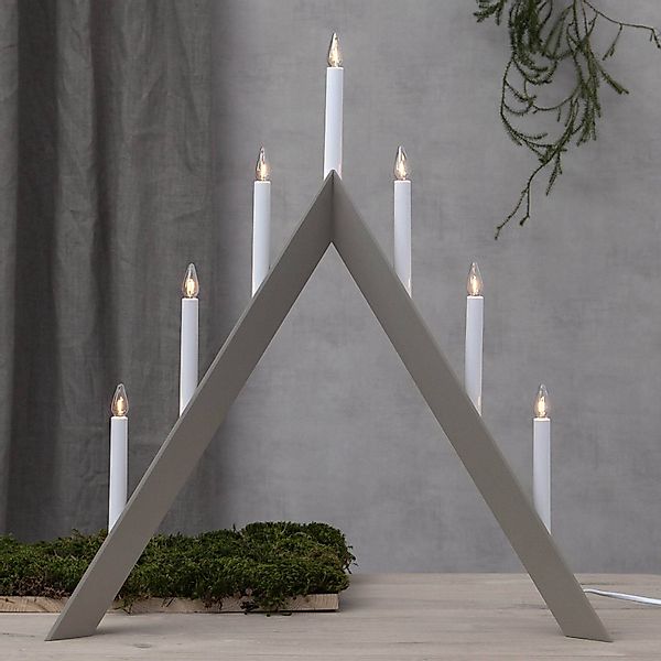 Kerzenleuchter Arrow, spitz, 7flammig, grau günstig online kaufen