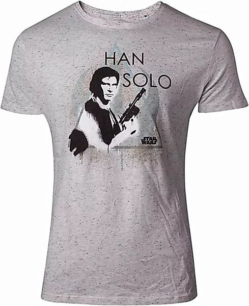 Star Wars Print-Shirt STAR WARS Han Solo T-Shirt hellgrau meliert Erwachsen günstig online kaufen