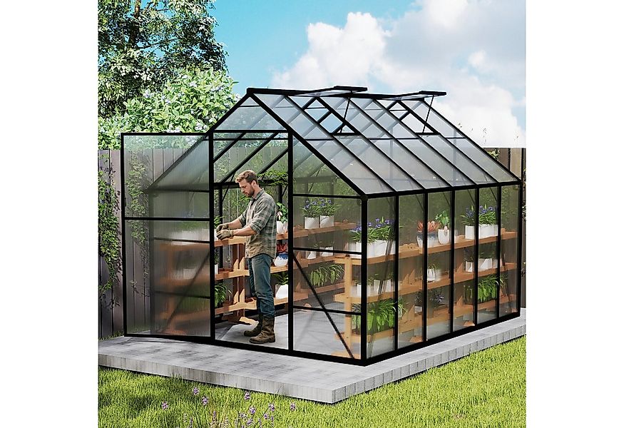 FIVMEN Gewächshaus Premium Gartengewächshäuser Aluminium mit 6 cm Fundament günstig online kaufen