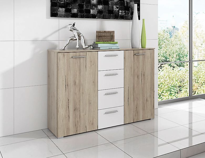 Home affaire Kombikommode "Beta Breite 132 cm, zeitlose Schubladenkommode, günstig online kaufen