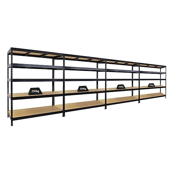 PROREGAL Mega Deal 4er-Sparset Schwerlastregal Rivet HxBxT 180x150x60 cm Fa günstig online kaufen
