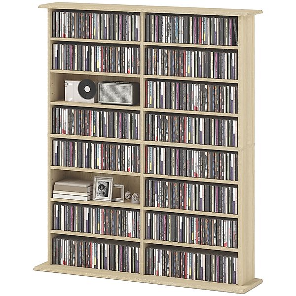 HOMCOM CD- und DVD-Aufbewahrung, Multimedia-Aufbewahrungsregal mit 16 Fäche günstig online kaufen