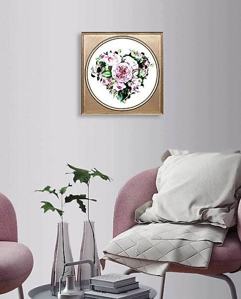 queence Acrylglasbild »Herz aus Blüten« günstig online kaufen
