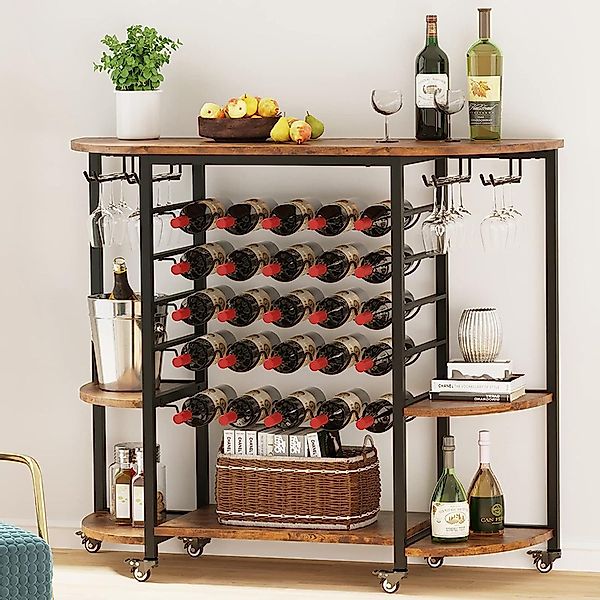 YOLEO Weinregal Weinschrank mit Rollen für günstig online kaufen