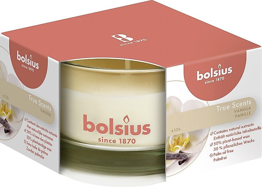 Bolsius Duftkerze Bolsius Duftkerze im Glas Vanille, Höhe 5 cm, Ø 8 günstig online kaufen