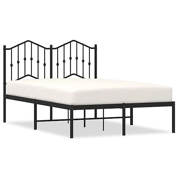 vidaXL Bettgestell Bettgestell mit Kopfteil Metall Schwarz 120x200 cm Bett günstig online kaufen