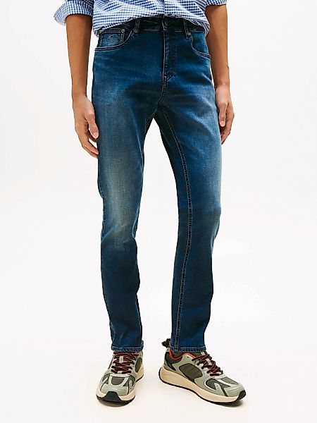 Tommy Jeans Gerade Jeans "Scanton Slim", Mit Markenlabel aus Leder hinten günstig online kaufen