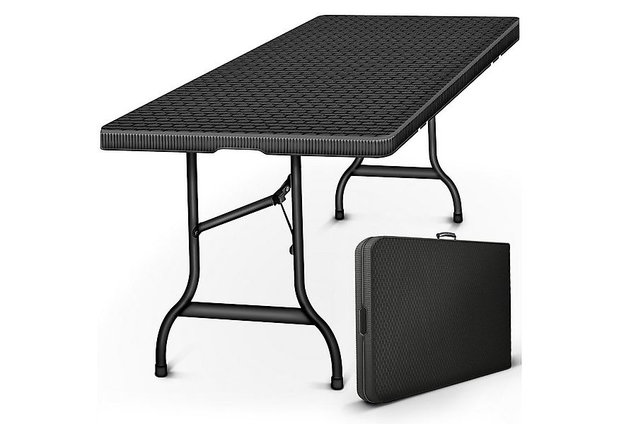 tillvex Gartentisch Buffettisch klappbar Rattan 180x75cm, Klapptisch (Garte günstig online kaufen