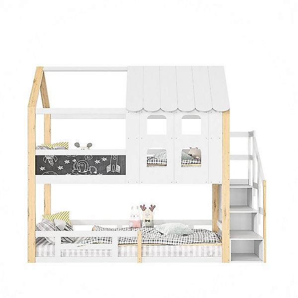 FUROKOY Kinderbett Kinderbett 90x200 cm, Bodenbett mit Rausfallschutz und L günstig online kaufen