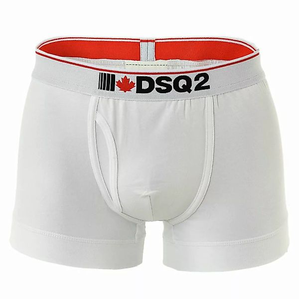 DSQUARED2 Herren Boxer Shorts - Trunk, Logo, Baumwolle, einfarbig Weiß S günstig online kaufen