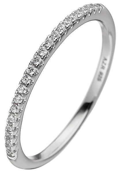 JOBO Silberring, schmal 925 Silber mit 21 Zirkonia günstig online kaufen