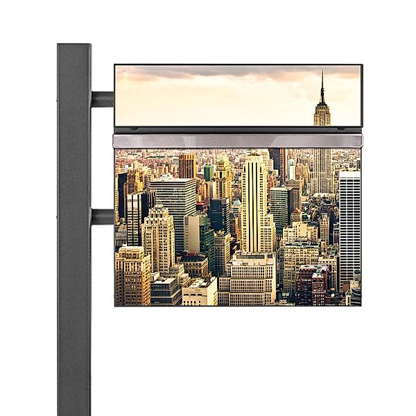 Banjado Standbriefkasten Anthrazit 45x120x16.5cm Groß Inkl. Montagematerial günstig online kaufen