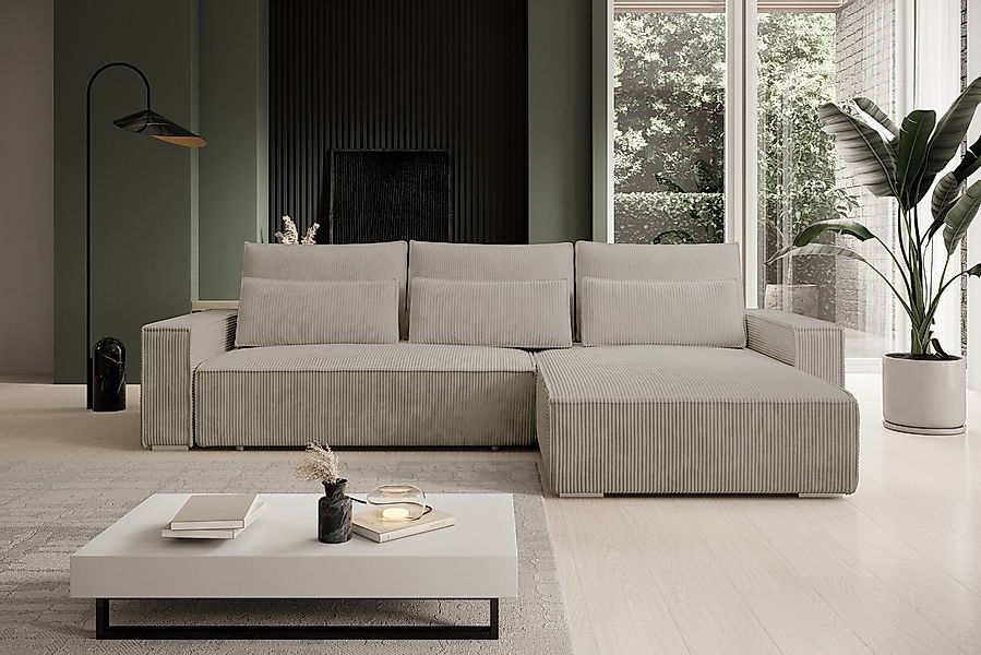 storez24 Ecksofa Alice, wahlweise mit Bettfunktion und Bettkasten, Steppung günstig online kaufen