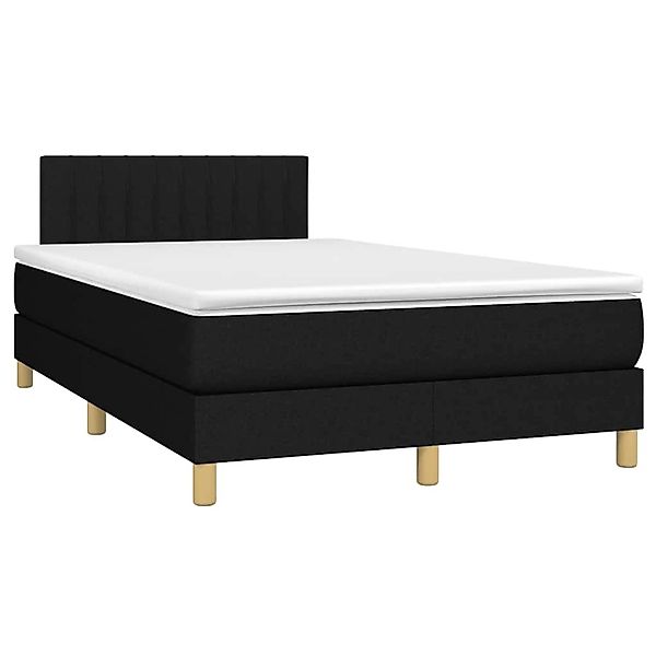 vidaXL Boxspringbett mit Matratze & LED Schwarz 120x190 cm Stoff 3270104 günstig online kaufen