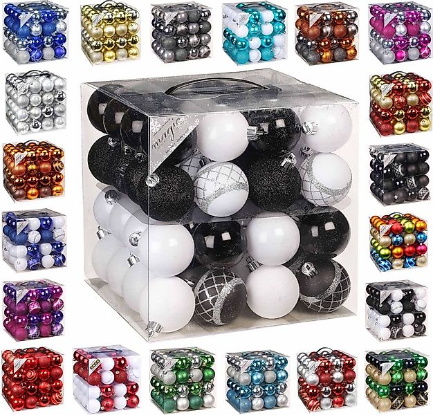 JACK Christbaumschmuck 64x Kunststoff Christbaumkugeln Ø 6cm Baum Kugeln in günstig online kaufen