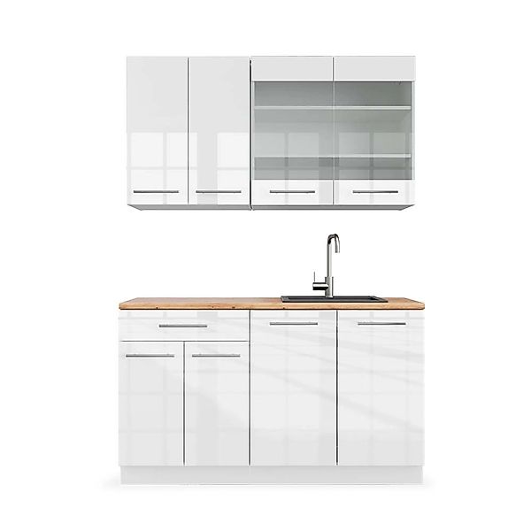 Vicco R-Line Eckküche Blau-Grau/Anthrazit 227 x 287 cm AP Eiche günstig online kaufen