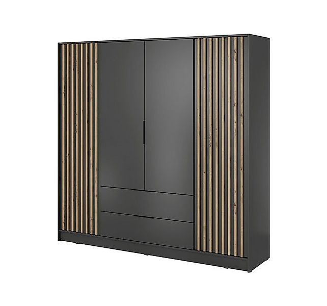 Compleo Kleiderschrank LISA Drehtürenschrank mit Lamellen, günstig online kaufen