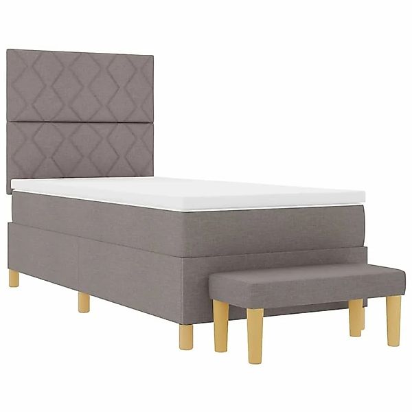 vidaXL Boxspringbett mit Matratze Taupe 100 x 200 cm Stoff 3344356 günstig online kaufen