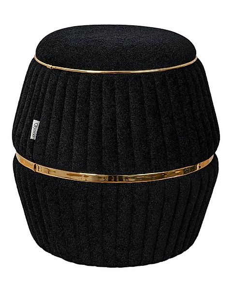 Qiyano Hocker Sitzhocker Teddy Schwarz - Ziernähte, Wohn-, Schlafzimmer (1 günstig online kaufen