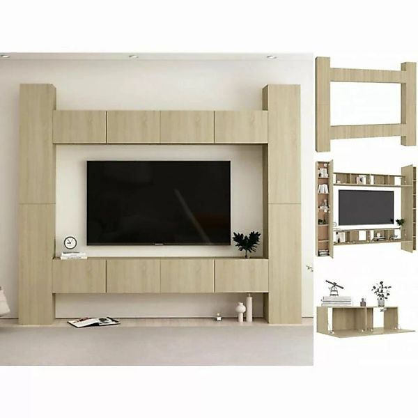 vidaXL TV-Schrank 8-tlg TV-Schrank-Set Sonoma-Eiche Spanplatte günstig online kaufen