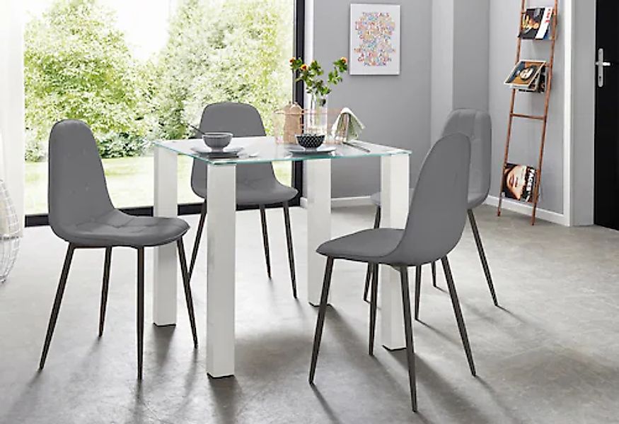 INOSIGN Essgruppe Set, 5 Stk. tlg. mit Glastisch, Breite 80 cm günstig online kaufen