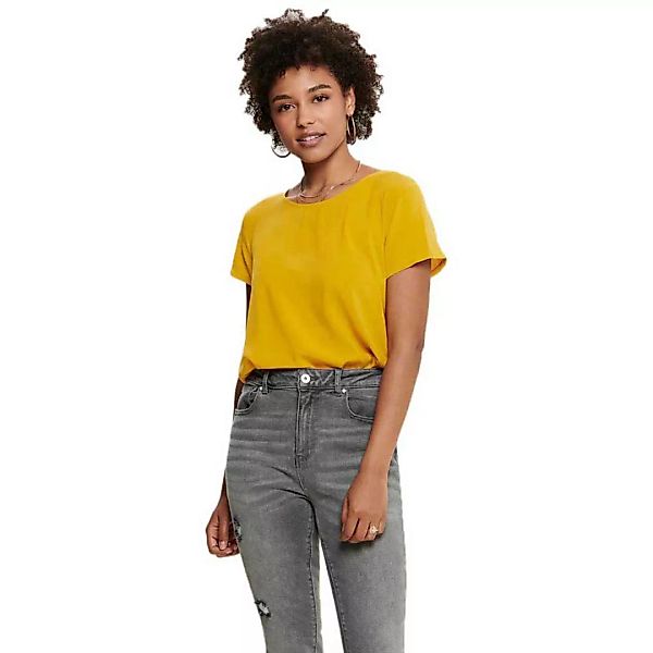 Only First One Life Solid Kurzärmeliges T-shirt 42 Golden Yellow günstig online kaufen