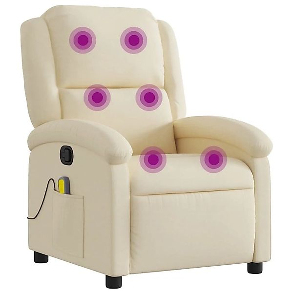 vidaXL Massage-Relaxsessel Cremefarbener Stoff 3205419 günstig online kaufen