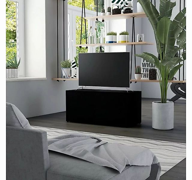 furnicato TV-Schrank Schwarz 80x34x36 cm Holzwerkstoff günstig online kaufen