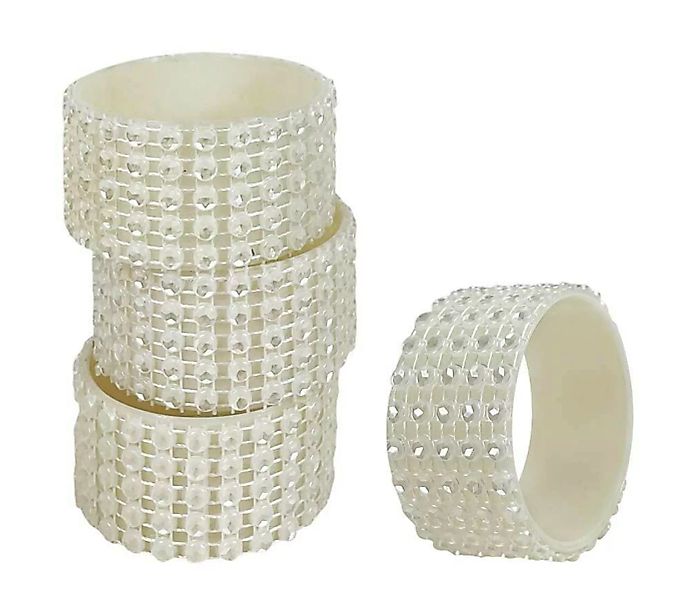 Serviettenringe Weiß Schmuck 4 Stück Serviettenhalter Diamant Tischdeko Hoc günstig online kaufen
