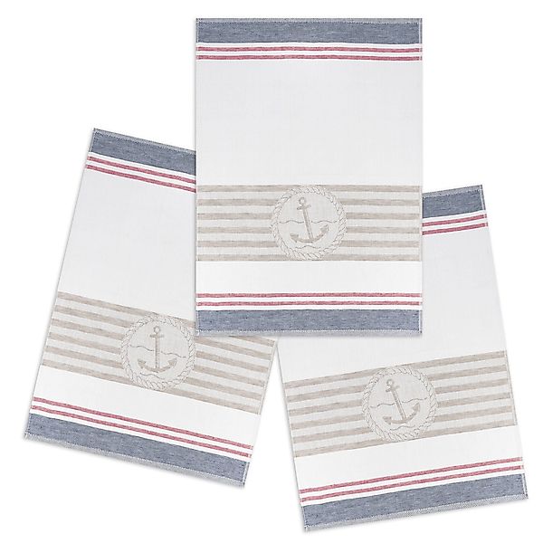 Kracht Geschirrtuch Nautic, (Set, 3-tlg., Set), günstig online kaufen