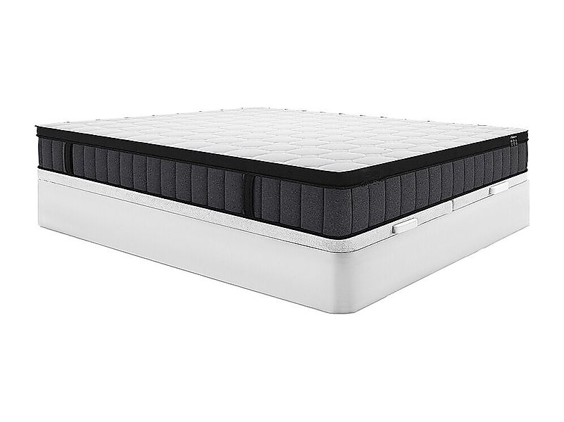 Set aus Bettgestell mit Bettkasten + Matratze - 180 x 200 cm - Hybridmatrat günstig online kaufen