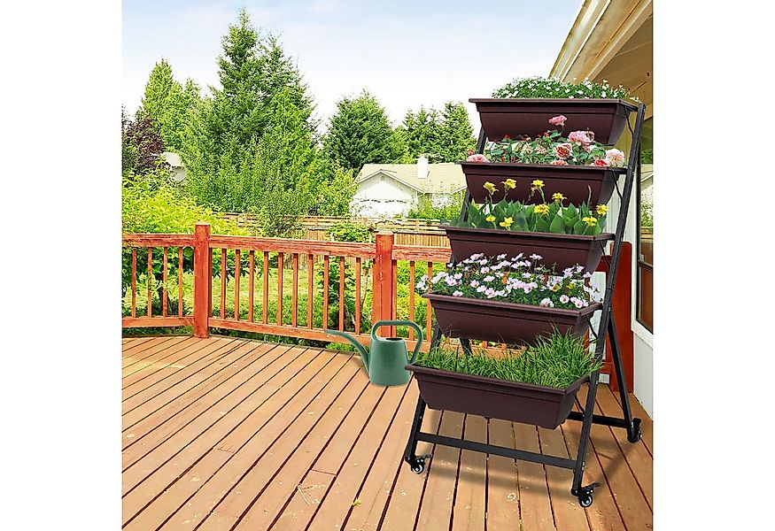 BIGTREE Pflanzentreppe Hochbeet, Blumentreppe mit Rollen,Blumenständer mit günstig online kaufen