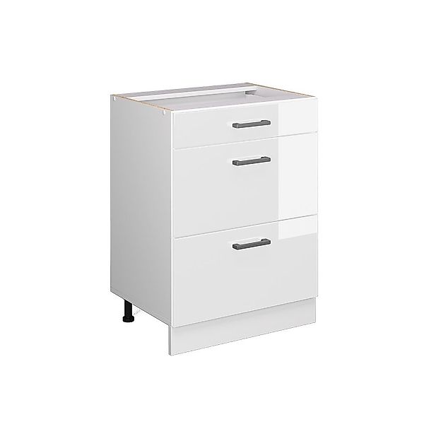 Vicco Schranksystem R-Line, Weiß Hochglanz/Weiß, 60cm günstig online kaufen