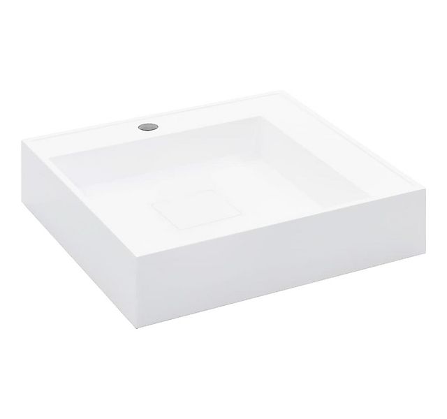 vidaXL Waschbecken Waschbecken 50 x 50 x 12,3 cm Mineralguss/Marmorguss Wei günstig online kaufen