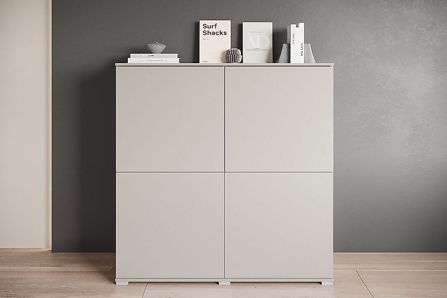 INOSIGN Highboard Kenia, moderne grifflose Hochkommode mit 4 Türen, Breite günstig online kaufen