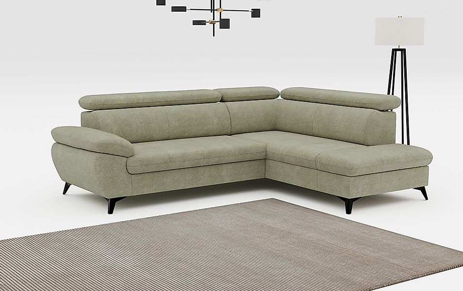 COTTA Ecksofa "Hudson L-Form, B: 256 cm" mit Kopfteilverstellung, optional günstig online kaufen
