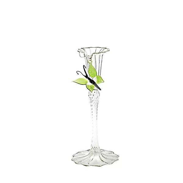 Kerzenhalter mit Schmetterling "Bloom" (20cm), grün günstig online kaufen
