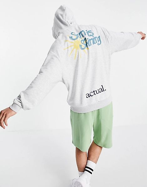 ASOS – Actual – Oversize-Kapuzenpullover mit mehreren Logo- und Grafikprint günstig online kaufen