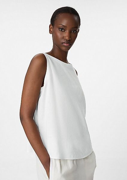 comma Blusentop Bluse Ärmelloses Leinenmix-Top mit U-Boot-Ausschnitt günstig online kaufen