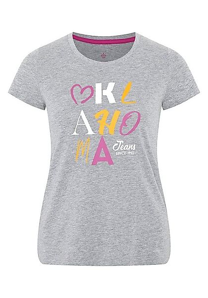 Oklahoma Jeans Print-Shirt in feminin taillierter Passform günstig online kaufen