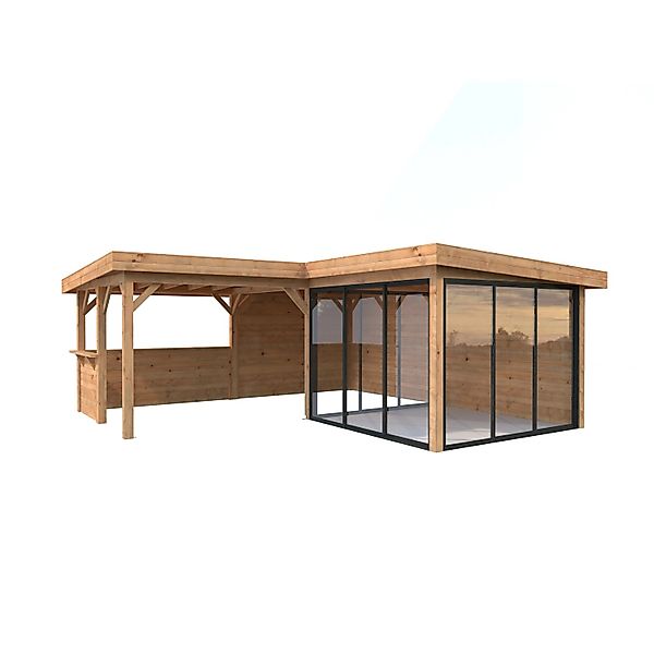 Palmako Pavillon Lenna Set 410 Slide Braun Tauchgrundiert 588 cm x 588 cm F günstig online kaufen