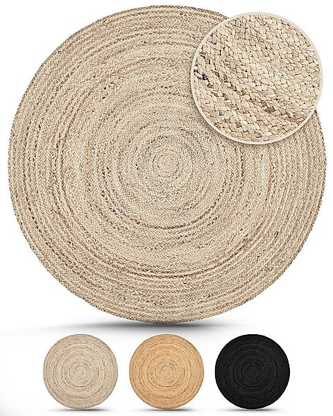 carpetfine Teppich Nele Juteteppich Naturfaser, rund, Höhe: 6 mm, geflochte günstig online kaufen