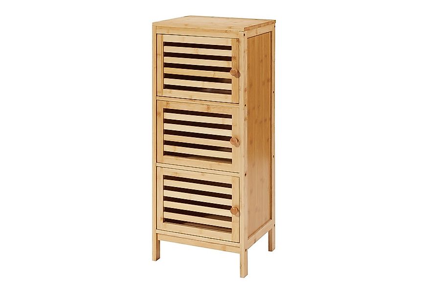 en.casa Beistellschrank »Ypäjä« mit 3 Türen 82 x 33 x 27 cm Bambus günstig online kaufen