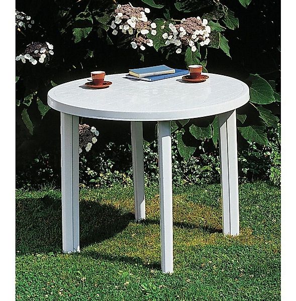 Ipae-Progarden Gartentisch Gartentisch Tondo 90cm weiß Kunststoff Terrassen günstig online kaufen