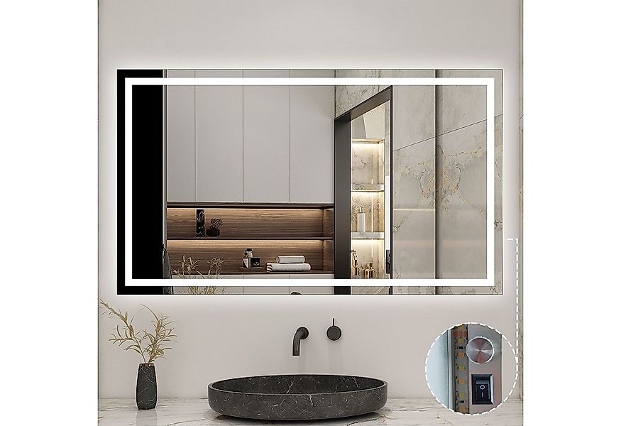 Aica Sanitär Badspiegel Wandspiegel Badezimmerspiegel Lichtspiegel Antibesc günstig online kaufen