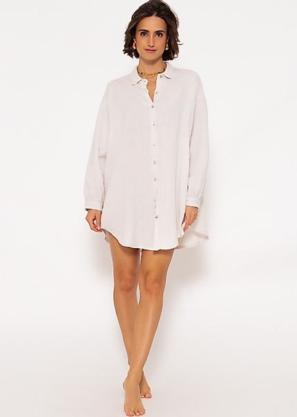 SASSYCLASSY Longbluse Oversize Musselin Bluse Damen günstig online kaufen
