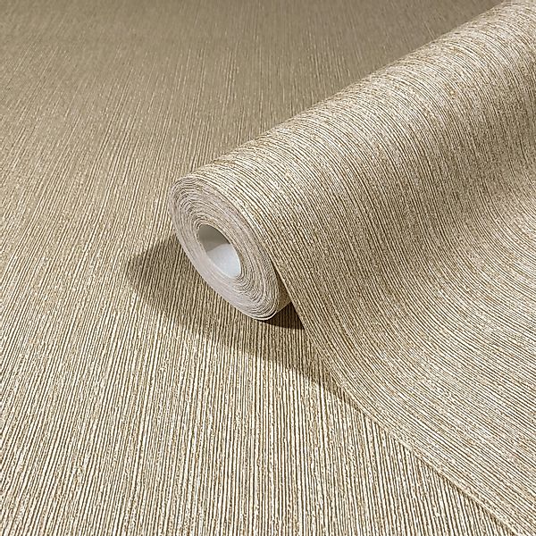 Marburg Vliestapete Uni Feine Linien Modern 10,05 m x 0,53 m Beige-Braun günstig online kaufen